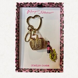 Betsey Johnson picnic basket keychain or bag charm